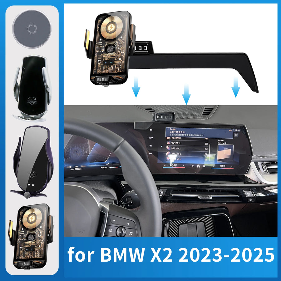 Wireless Charging Phone Mount for BMW X2 2023–2025 Car Phone Holder OEM