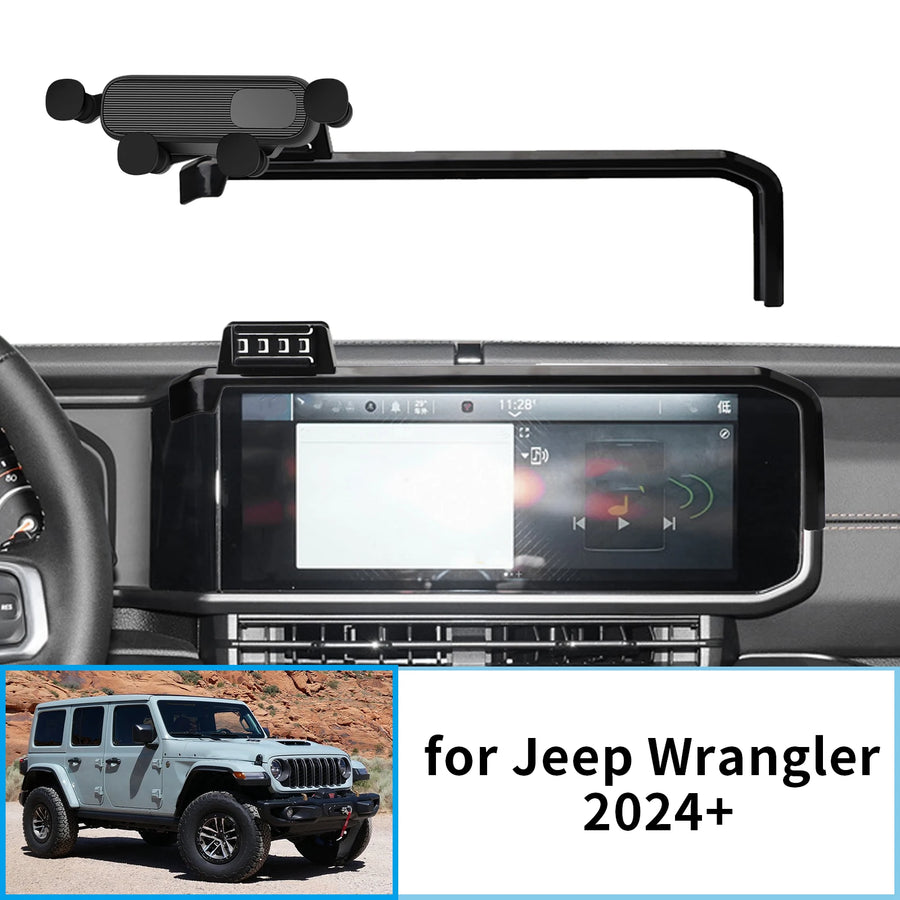 Smart Wireless Charging Phone Mount for Jeep Wrangler 2024–2025 Car Phone Holder OEM