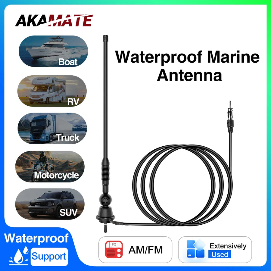 Flexible Marine Radio Antenna FM AM Signal Booster Car Interior Accessory AKAMATE