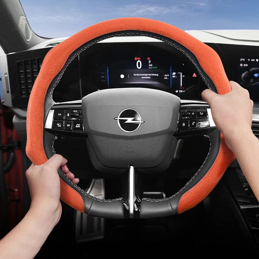 Premium Snap-On Suede Cover for Opel Steering Wheels Car Interior Accessory Hocasen