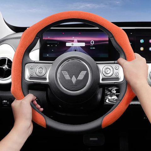 Suede Snap-On Steering Cover for Wuling Hongguang Car Interior Accessory Hocasen