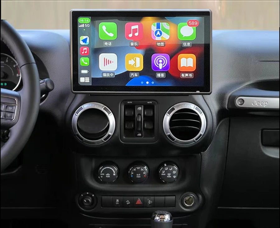 13.6-Inch Vertical Android Head Unit for Jeep Wrangler 2011-2017 Android Head Unit Aotsr 4GB 64GB Eight Core