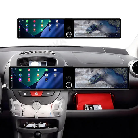 24.6 Inch Dual Screen Android 14 Stereo for Peugeot 107 2005-2014 Android Head Unit Aotsr 8G128G and 360Camera Eight Core