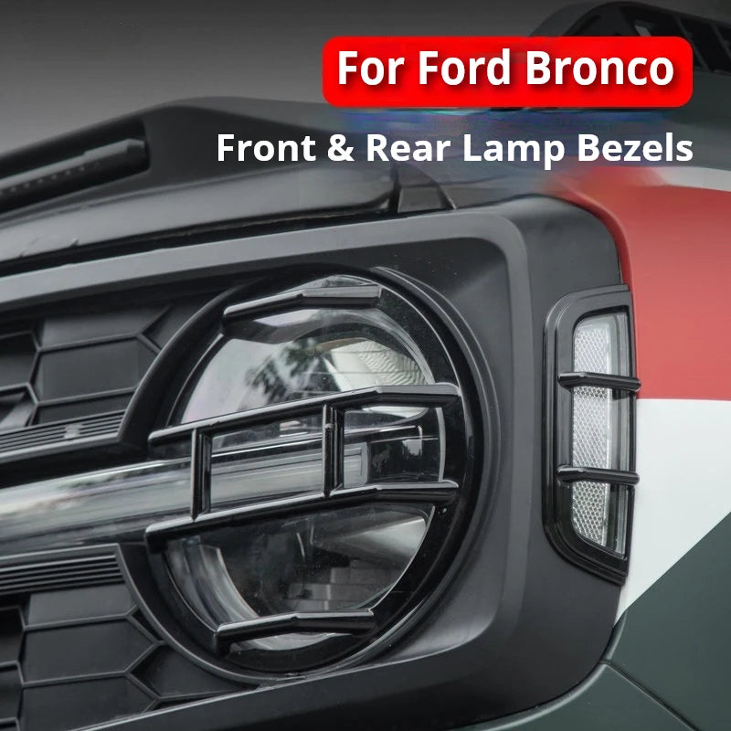 Ford Bronco 2021-2026 Retro Vintage Front Grille Headlight Frame Protector Car Trim Accessory OEM