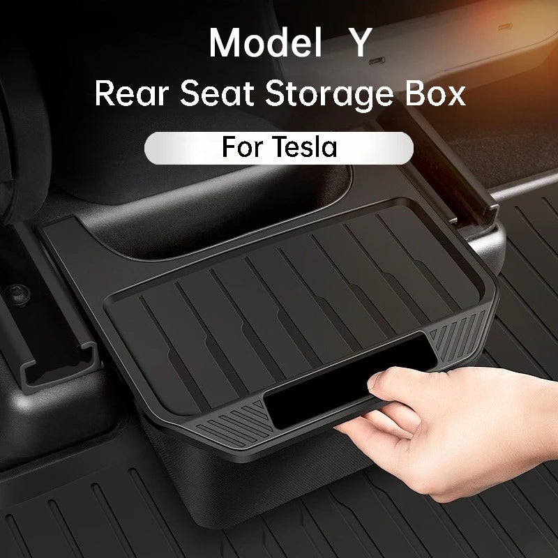 Rear Seat Storage Box Organizer for Tesla Model Y Car Interior Accessory OEM