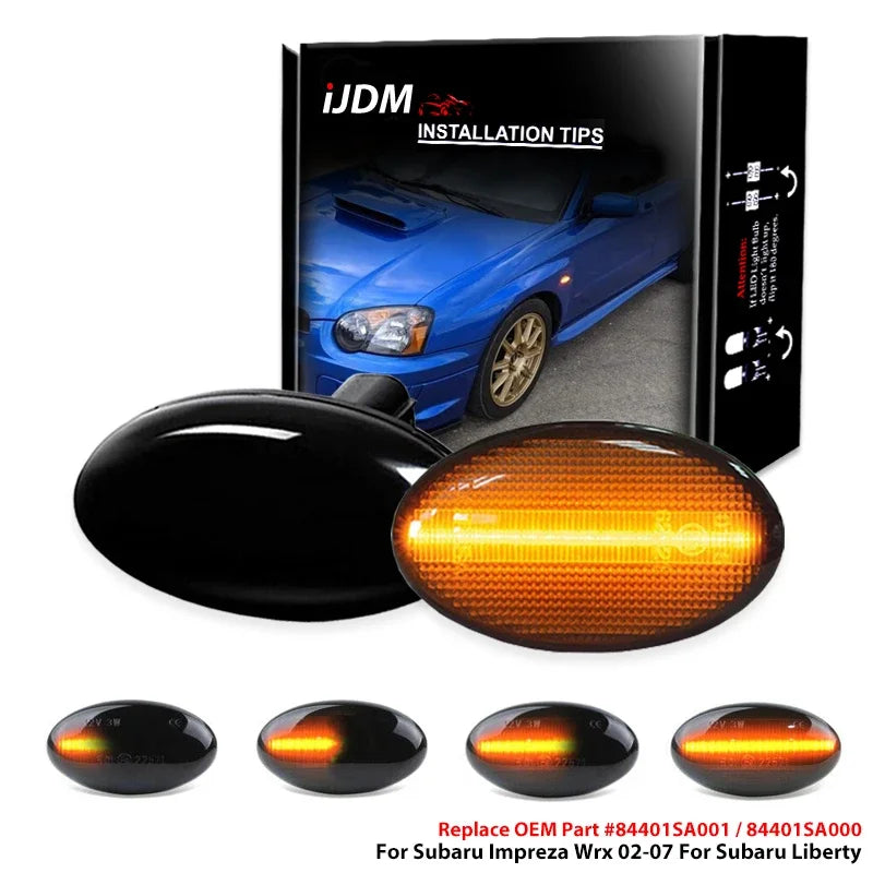 Dynamic Amber LED Side Marker for Subaru Impreza WRX Car Interior Accessory iJDM