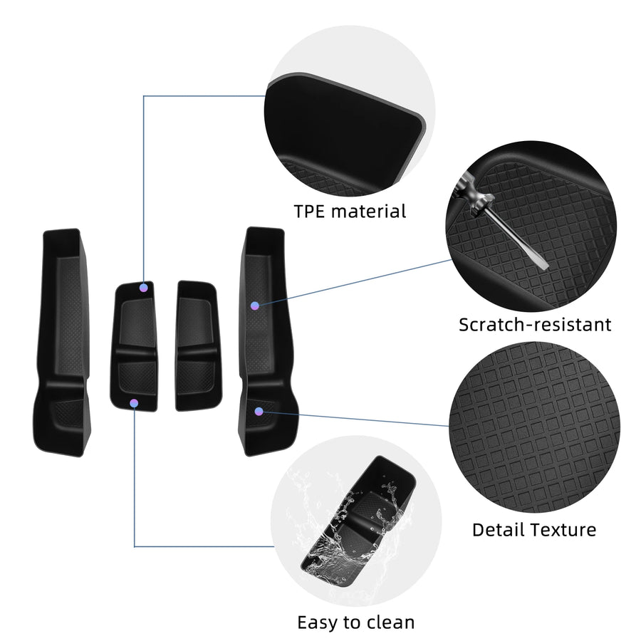 Geely Galaxy E5 2024-2026 Door Side Storage Box TPE Front Rear Door Side Inner Organiz Tidying Car Interior 4PCS Car Interior