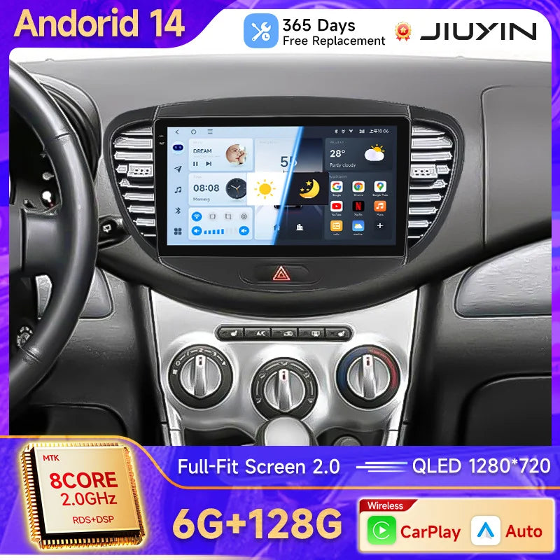Android Multimedia GPS Stereo for Hyundai i10 2007–2013 Android Head Unit JIUYIN