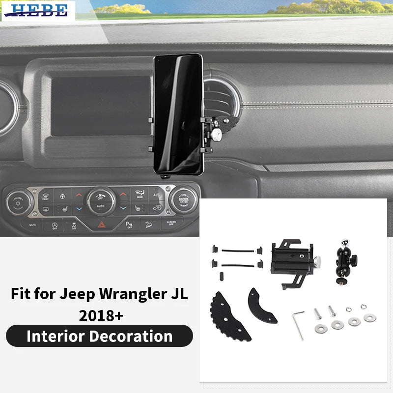 Rotatable AC Vent Phone Mount for Jeep Wrangler JL 2018+ Car Interior Accessory HEBE
