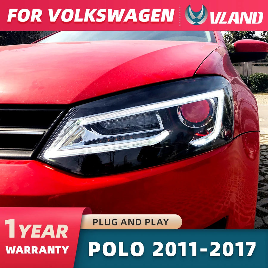VW Polo Dual Beam Headlights Assembly for 2009-2017 Car Interior Accessory Vland