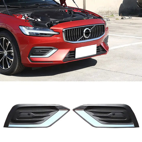 Front Bumper Chrome Fog Light Grille for Volvo S60 Car Interior Accessory LINGLUYANG
