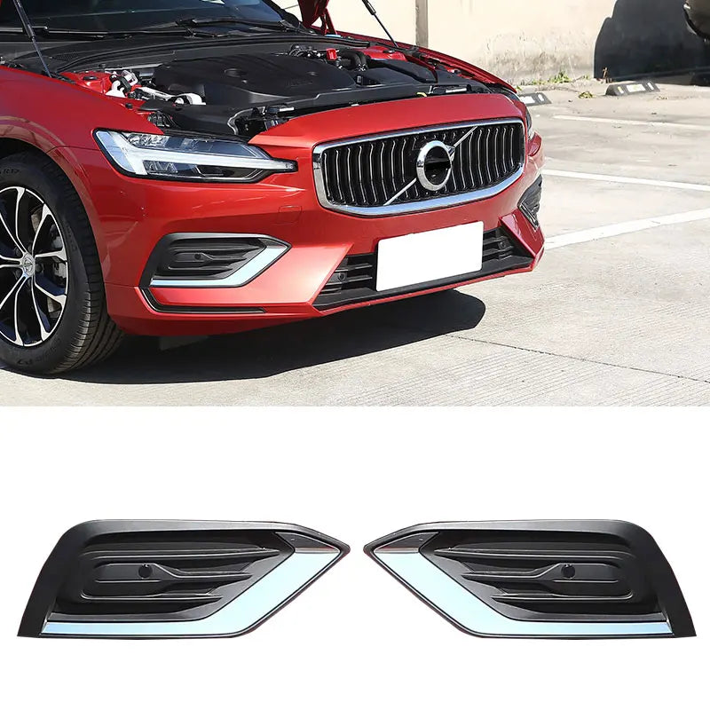 Front Bumper Chrome Fog Light Grille for Volvo S60 Car Interior Accessory LINGLUYANG
