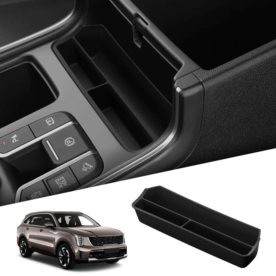 Kia Sorento 2021-2025 Center Console Storage Box Silicone Car Tray Organizer Accessories Tidying Black Car Interior Accessory