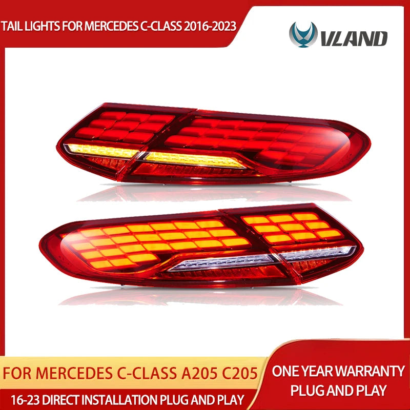 Full LED Tail Lights for Mercedes C-Class 2015-2021 Car Interior Accessory Vland