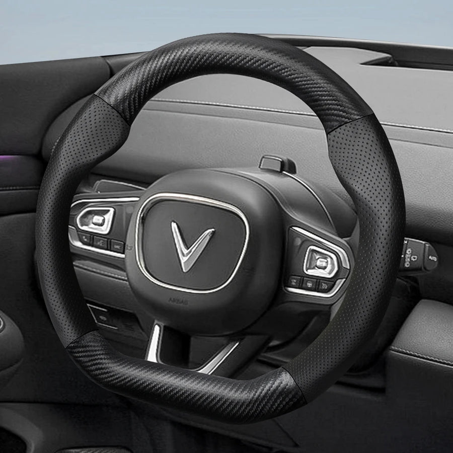 Steering Wheel Cover Carbon Fiber for Vinfast Vf 8 Car Interior Accessory Hocasen