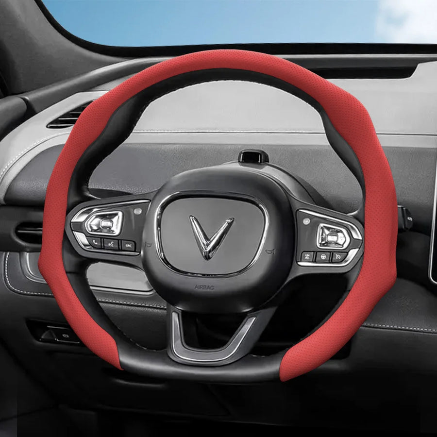Perforated Leather Steering Cover for Vinfast Models Car Interior Accessory Hocasen