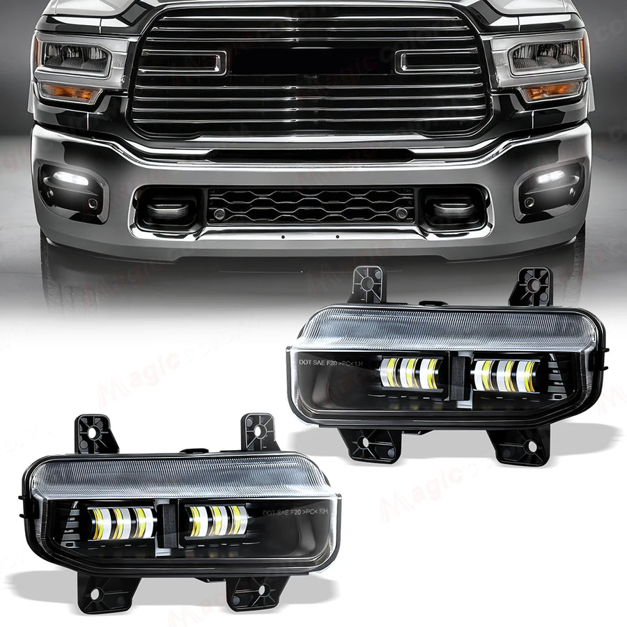 LED Fog Lamps with DRL for Dodge Ram 1500 2019-2024 LED Ambient Light MAGIC COLORM
