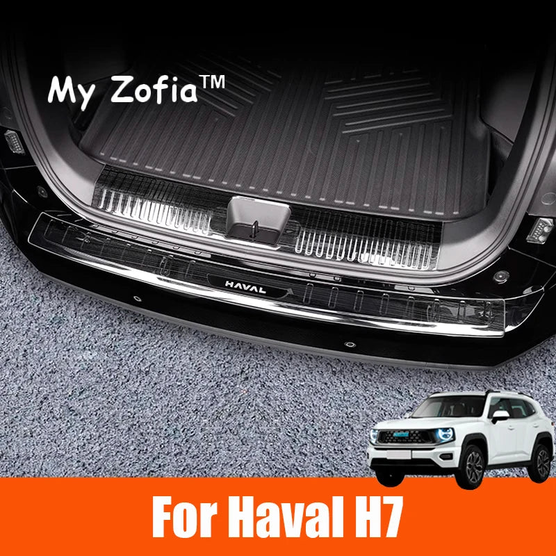 For GWM HAVAL H7 2025-2026 Car Rear Trunk Guard Plate Protective Stainless Steel Panel Threshold Strip Decorative Accessories
