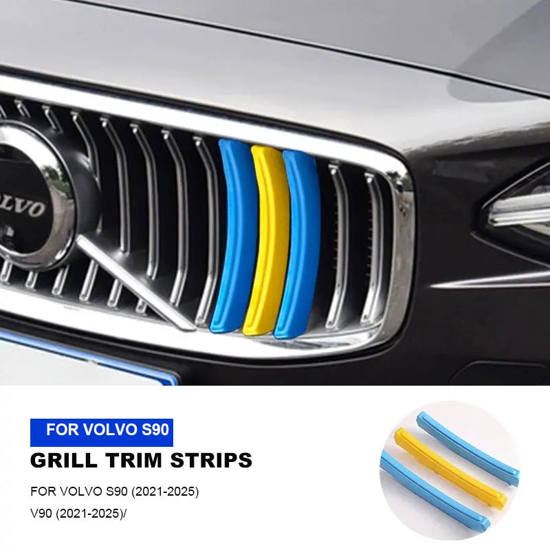 Three-Color Center Grille Trim Strip for Volvo S90 Car Interior Accessory LINGLUYANG