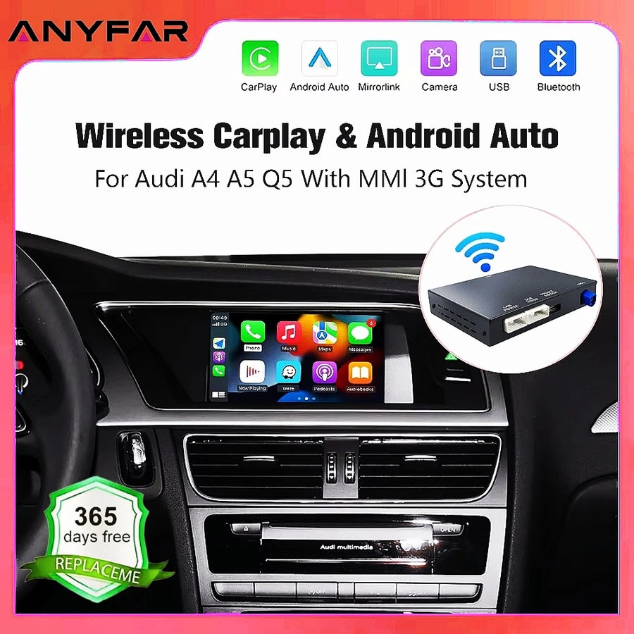 Wireless CarPlay Android Auto Retrofit for Audi A4 A5 Q5 CarPlay Retrofit Module ANYFAR