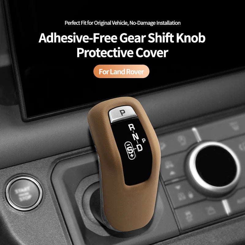 Original Leather Center Gear Shift Knob Cover For Land Rover Lever Shifter Boot Anti Scratch Car Performance Interior Accesso