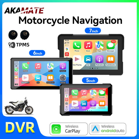 5-7 Inch IPS Motorcycle GPS with CarPlay Audio Android Head Unit AKAMATE