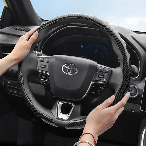 Carbon Fiber Steering Wheel Cover for Toyota Camry RAV4 Car Interior Accessory Hocasen