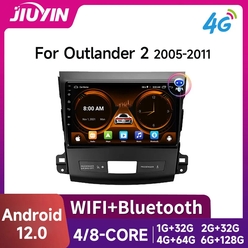 Android 13 Multimedia GPS Radio for Mitsubishi Outlander 2005–2012 Android Head Unit JIUYIN