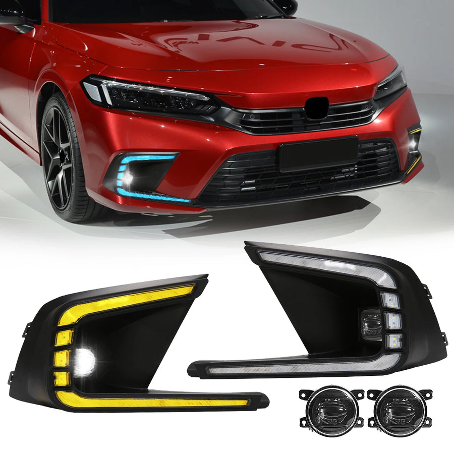 Fog Lights DRL Bumper Cover for Honda Civic 2021-2024 LED Ambient Light MAGIC COLORM