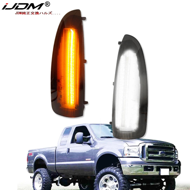 Smoked Switchback Mirror Lights for Ford F-250 LED Ambient Light iJDM