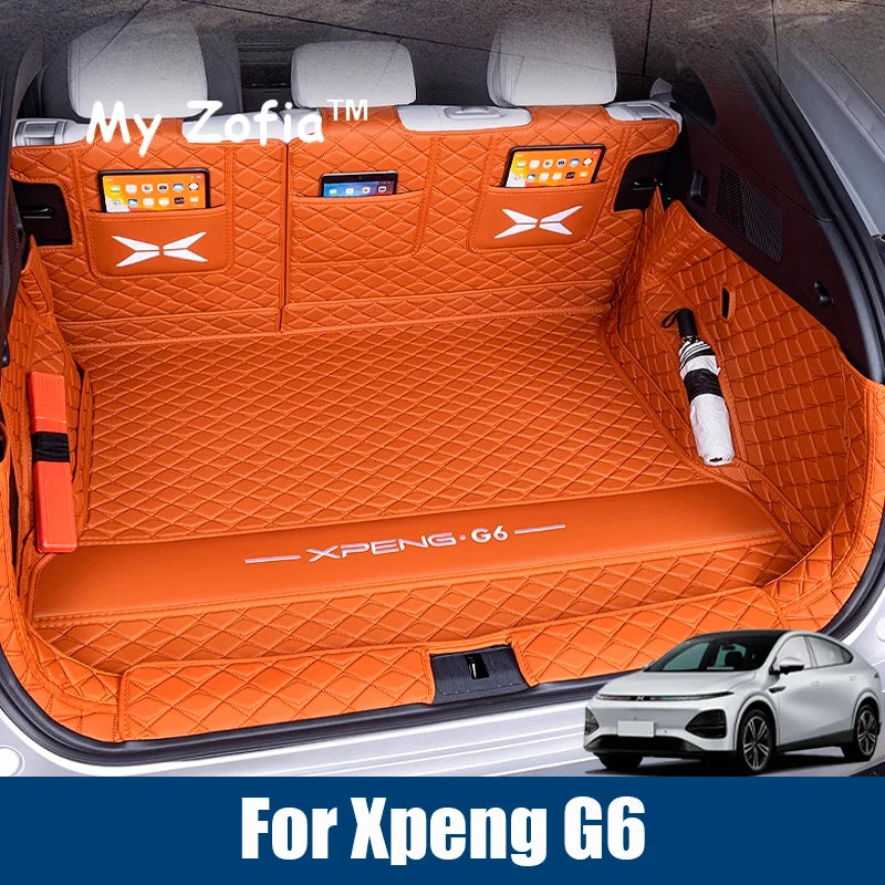 For Xpeng G6 2024 2025 2026 Car Boot Mat Rear Trunk Liner Cargo Protection Leather Mat Interior Modification Accessories Car