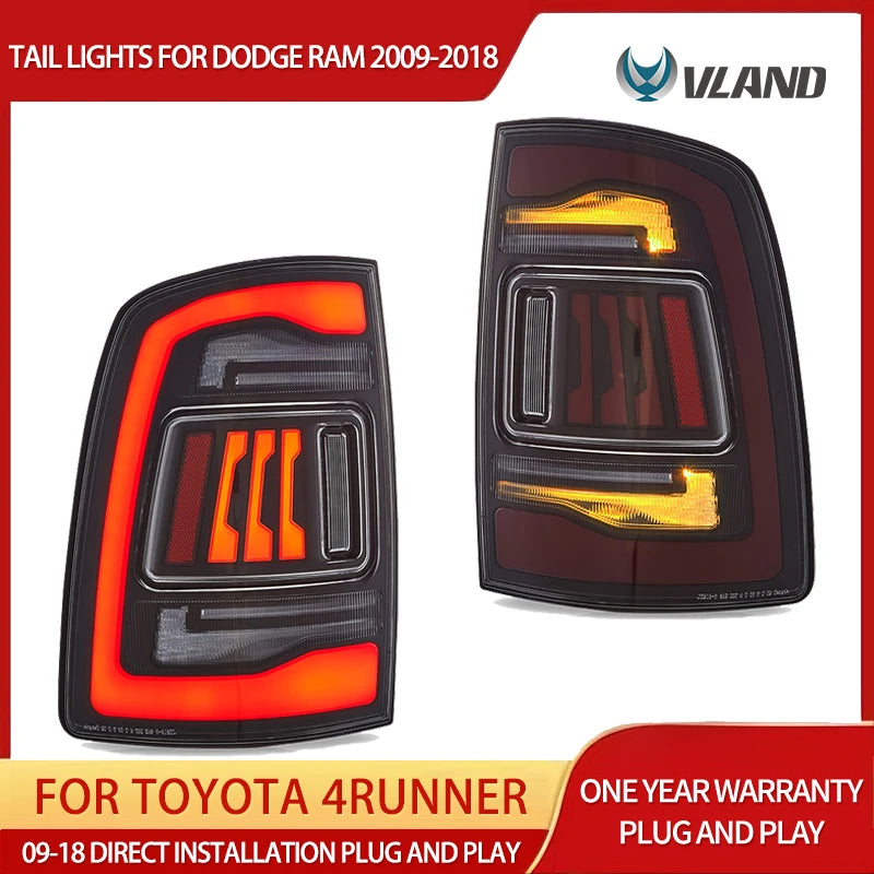 Vland LED Tail Lights Amber Signal for 09-18 Ram Car Interior Accessory vland