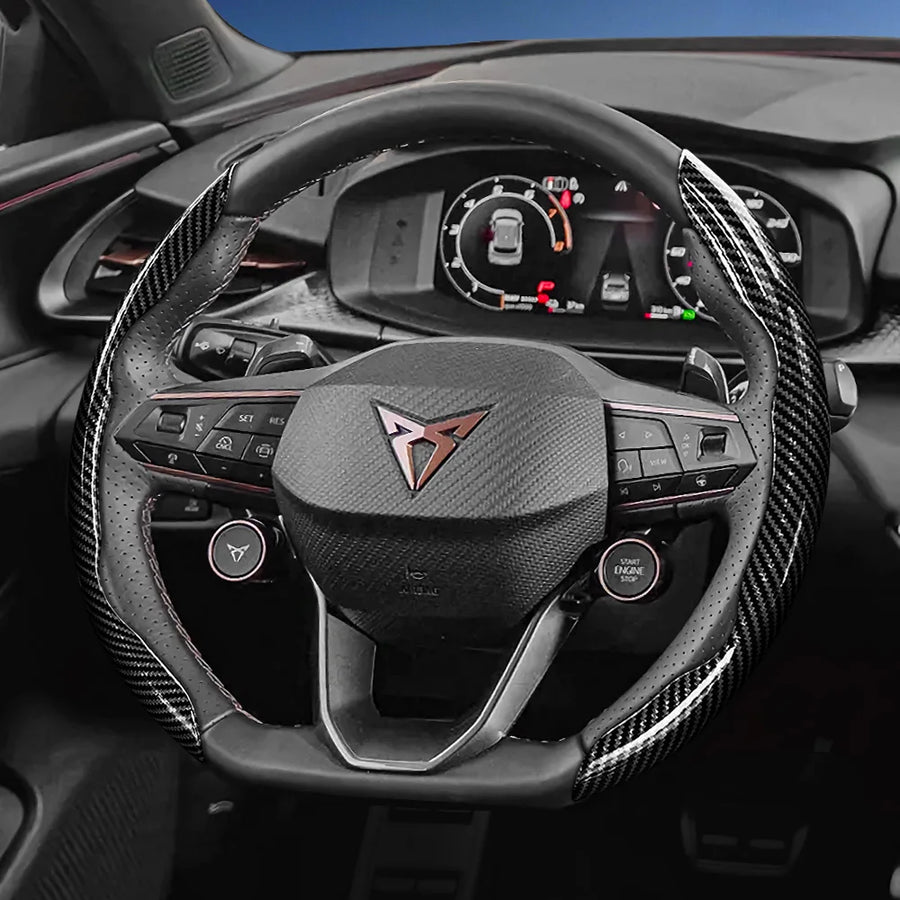Carbon Fiber Steering Wheel Cover for Cupra Models Car Interior Accessory Hocasen