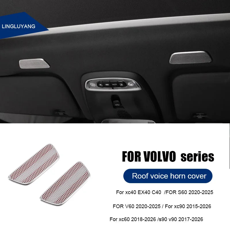 Roof Horn Cover Stainless Steel for Volvo S60 XC60 Car Interior Accessory LINGLUYANG