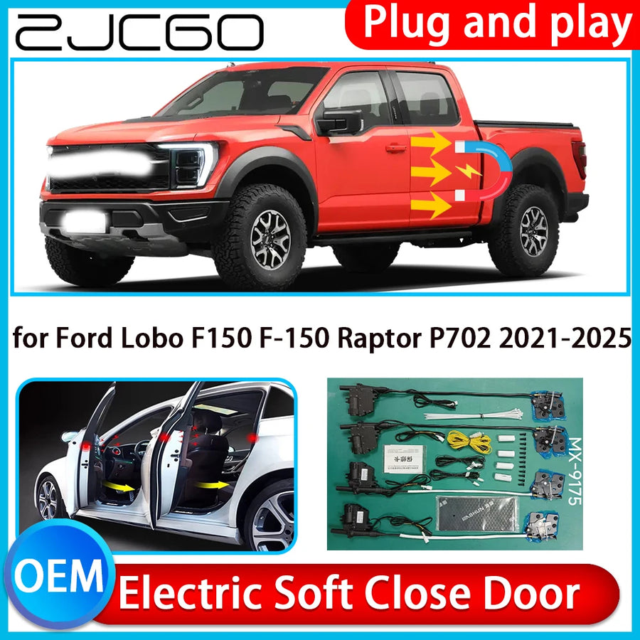 Electric Soft Close Door Kit for Ford F-150 Raptor 2021–2025 Car Interior Accessory ZJCGO