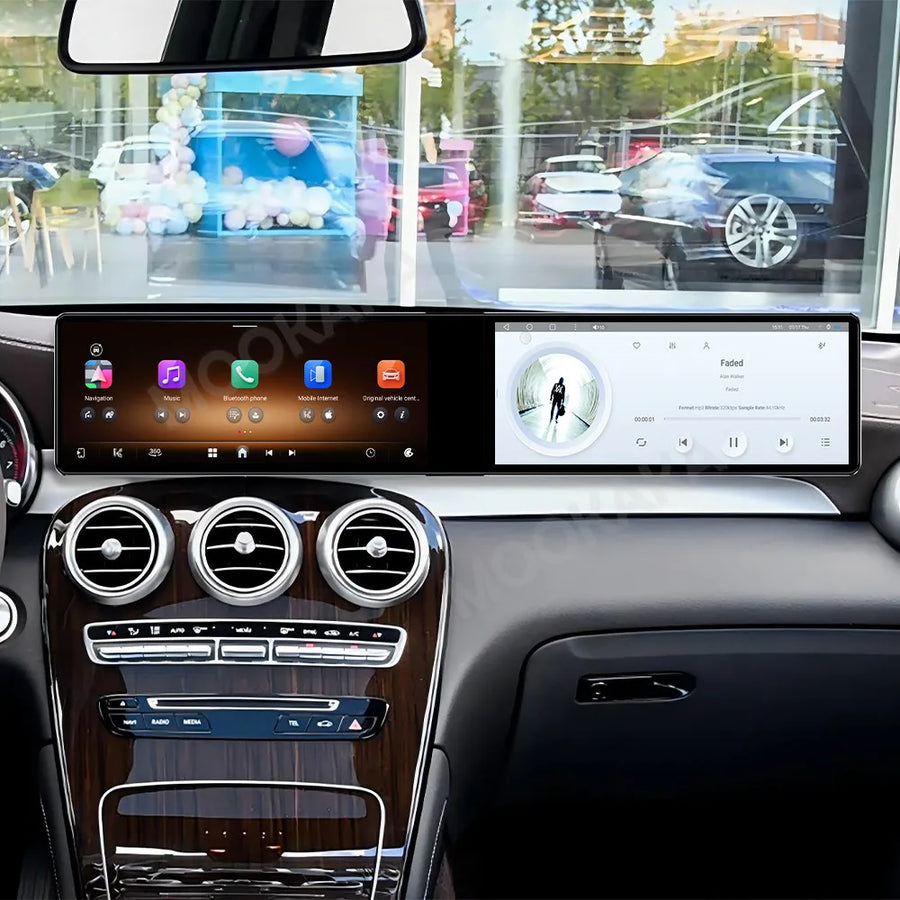 24.6-Inch Passenger Co-Pilot Screen for Mercedes Benz GLC 2015-2021 Android Head Unit Aotsr 8G128G and 360Camera Eight Core