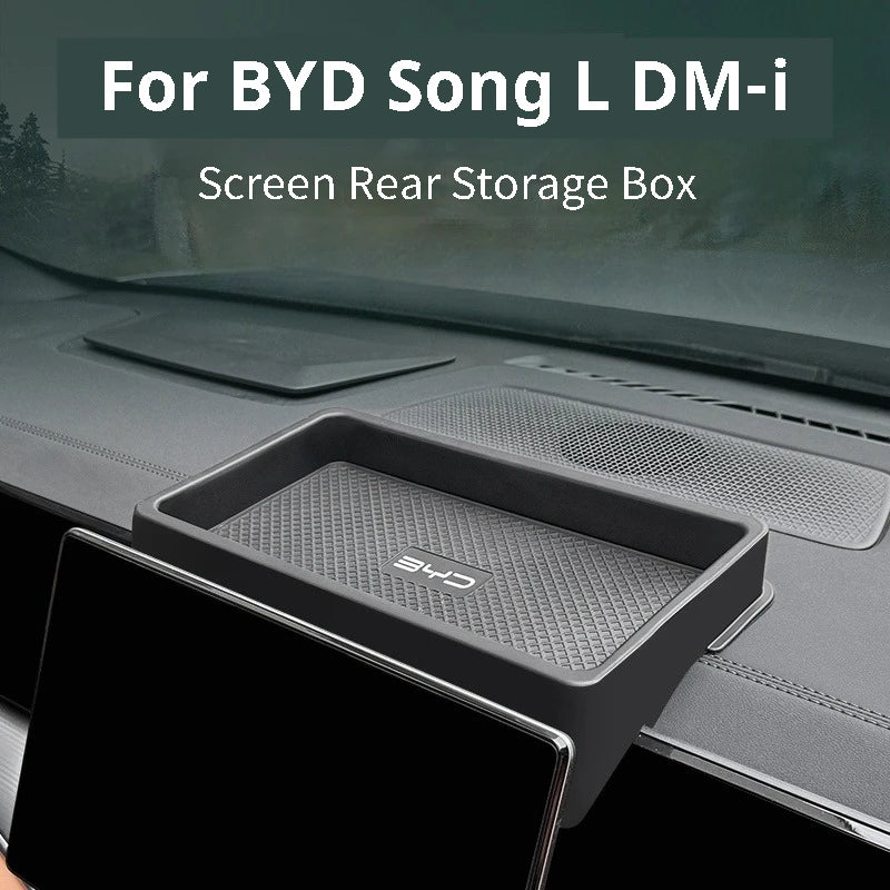 For BYD Song L DM-i Screen Rear Storage Box Central Control Armrest Box Silicone Organizer Tray Interior Accessories Car Inte