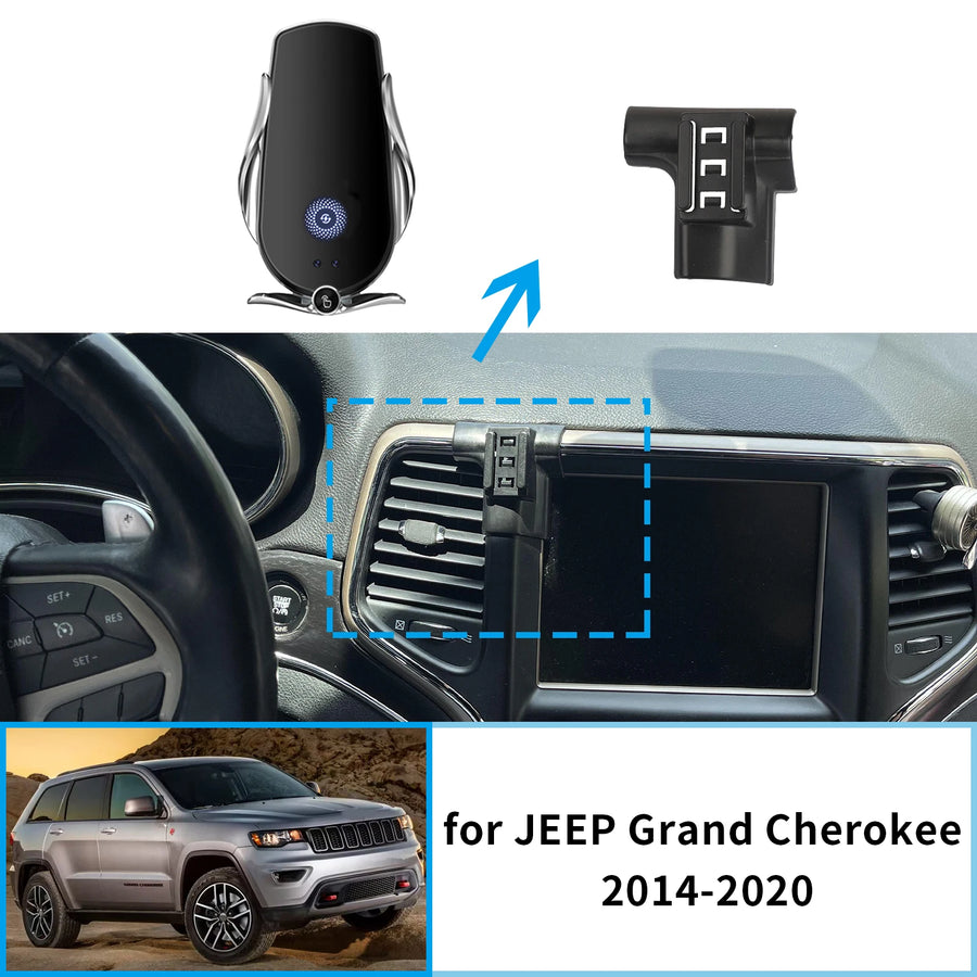 Smart Wireless Charging Phone Holder for Jeep Grand Cherokee Car Phone Holder CATUSIKI