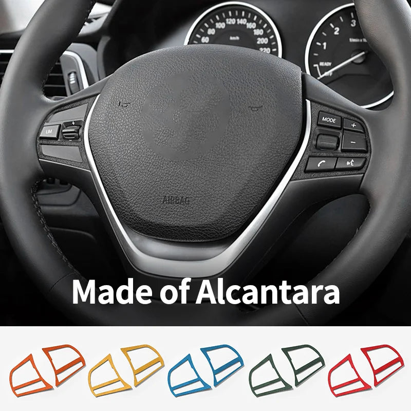 For BMW F20 F21 F30 F34 Steering Wheel Trim Frame Sticker Car Premium Interior Tuning Accessories Made of Alcantara Customiza