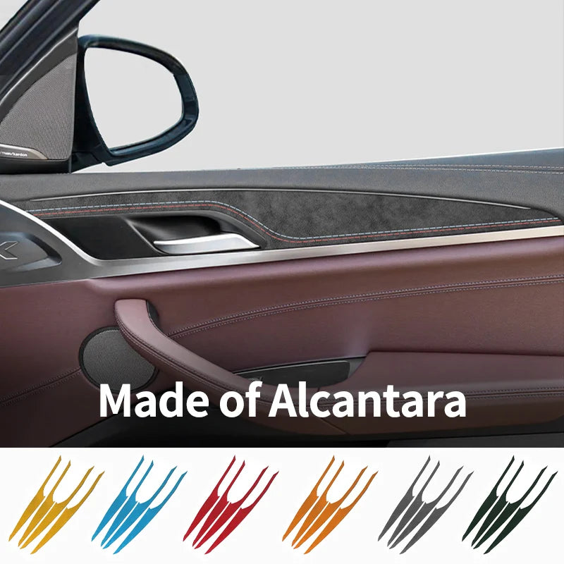 BMW X3 X4 Door Inner Handle Decorative Trim Frame Sticker 4Pcs Alcantara Car Interior Accessory NONE