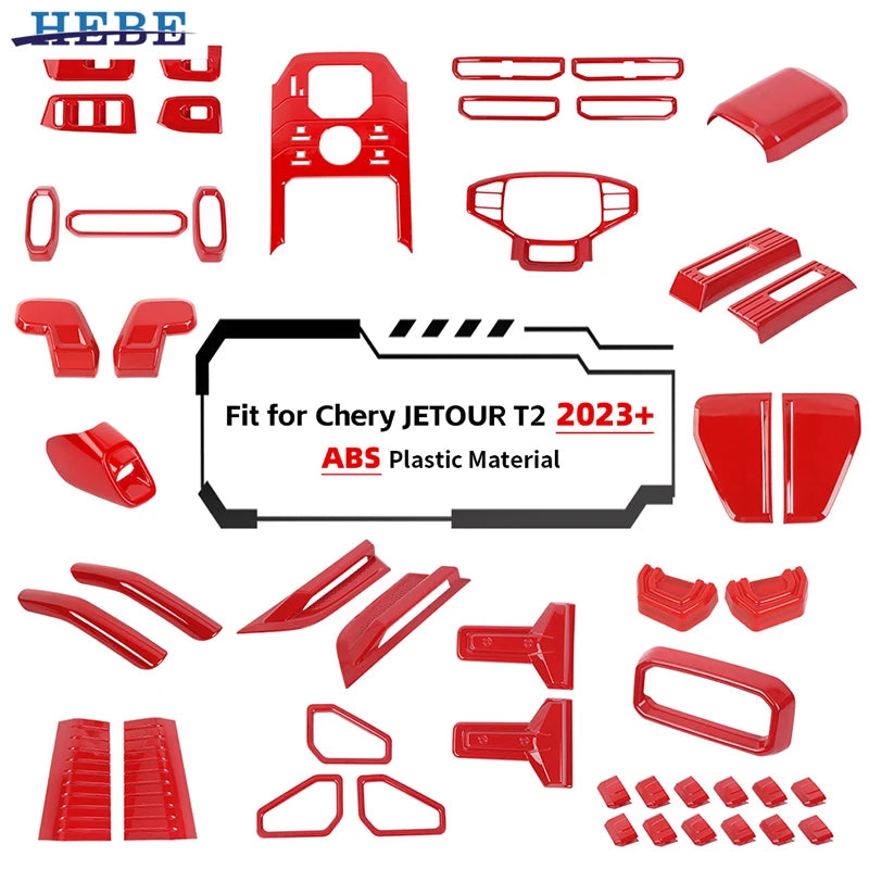Red ABS Interior Cover Trim for Chery T2 Traveler 2023+ Car Interior Accessory OEM