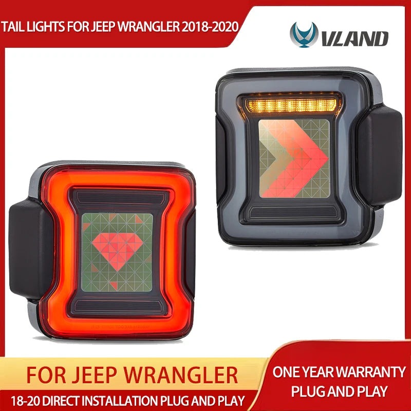 Vland Animated OLED Tail Lights for Jeep Wrangler JL Car Interior Accessory Vland