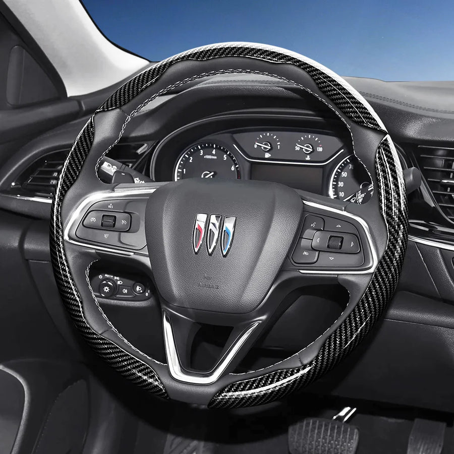 Carbon Fiber Steering Wheel Cover with Quick-Release for Buick Encore GX Car Interior Accessory Hocasen
