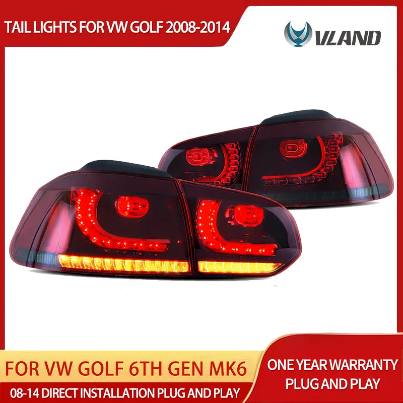 Vland LED Tail Lights Sequential Signal Golf 08-14 Car Interior Accessory Vland