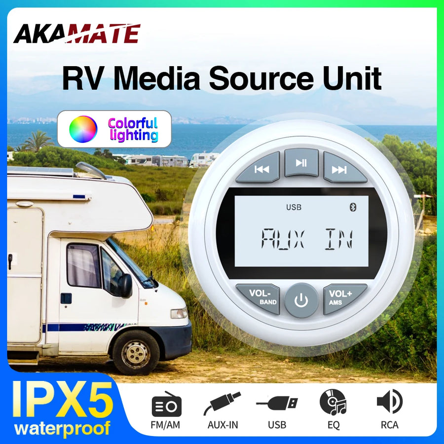 Universal 200W RV Stereo Radio Bluetooth for ATV UTV Boat Car Interior Accessory OEM