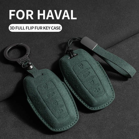 Car Key Case For Great Wall Haval Jolion 2022 H6 H7 H4 H9 F5 F7 F7X F7H H2S GMW Dargo Suede Car Keychain Car Accessory OEM