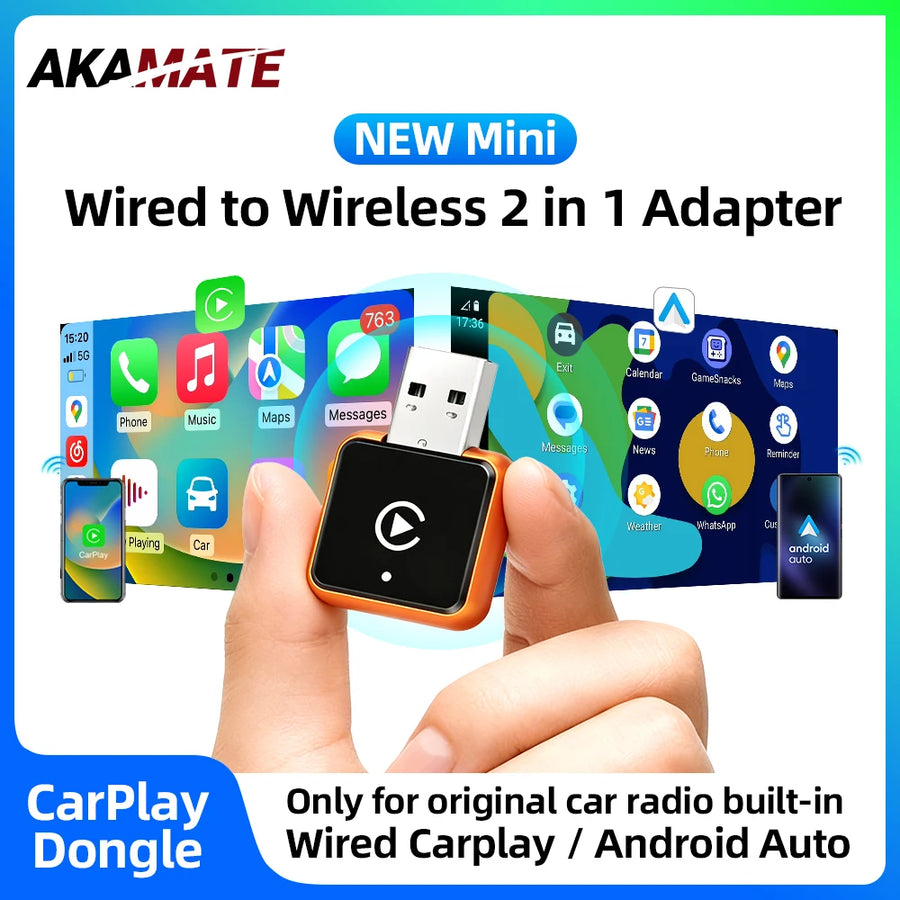Wireless CarPlay Android Auto Adapter Dongle CarPlay Adapter AKAMATE