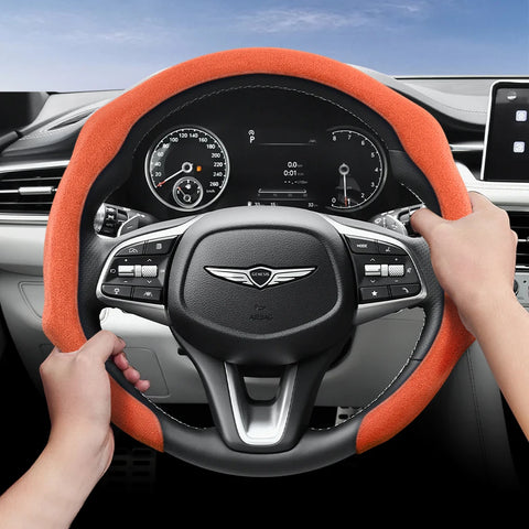 Premium Suede Snap-On Wheel Cover for Genesis Car Interior Accessory Hocasen