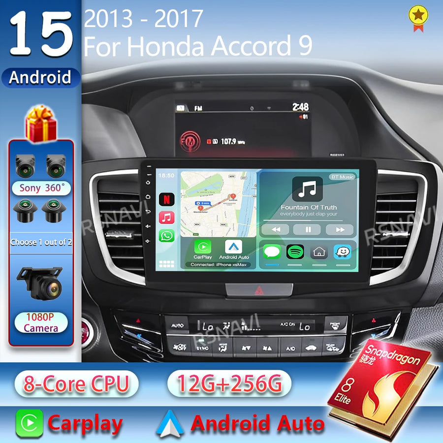Android 15 GPS Multimedia Stereo for Honda Accord 2013–2017 Android Head Unit RSNAVI