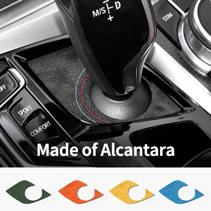For BMW 5 Series G30 G38 6GT Center Console Gear Shift Panel Trim Sticker Car Premium Interior Accessories Made of Alcantara